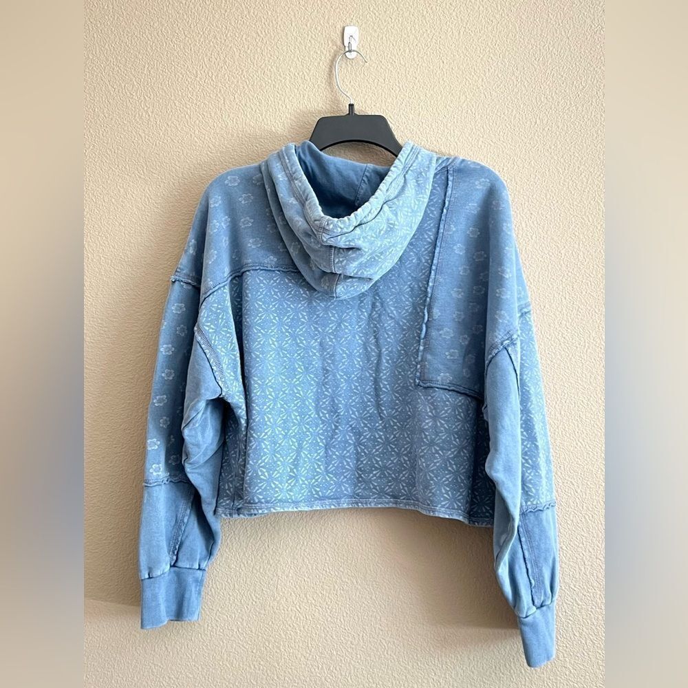 Lucky Brand Patchwork Batwing Crop Hoodie - Picture 9 of 14